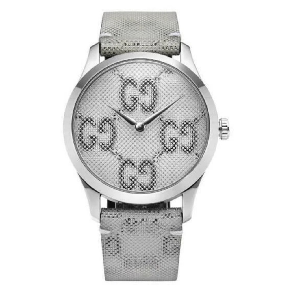 Gucci GG Hologram Dial unisex watch, silver + white
